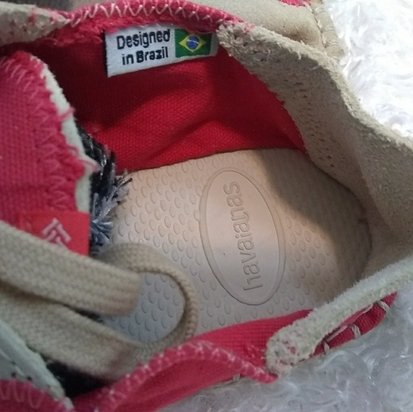 Havaianas Alparagatas Origine Ruby Red Preppy Vacation Two Tone Sneakers Size 9 - Picture 6 of 8